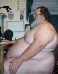 fat old man in his pants