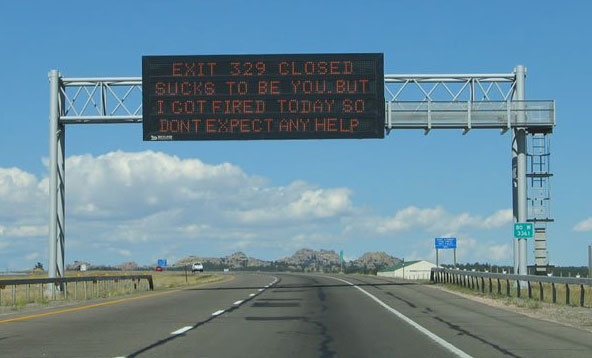 exit 329 closed sucks to be you