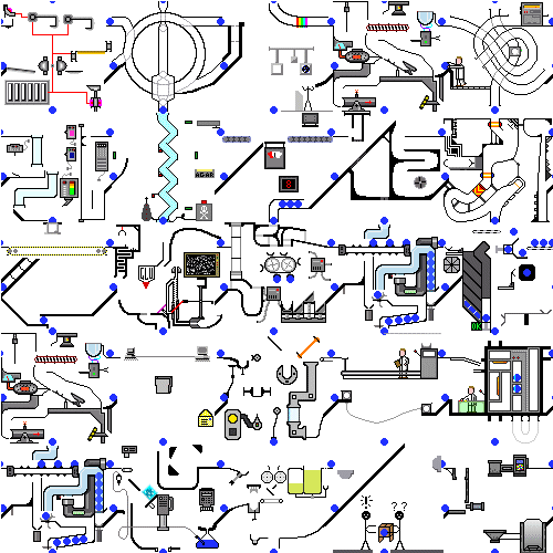 lots of little blue balls busy working