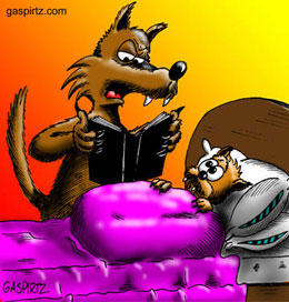 wolf reading to his son