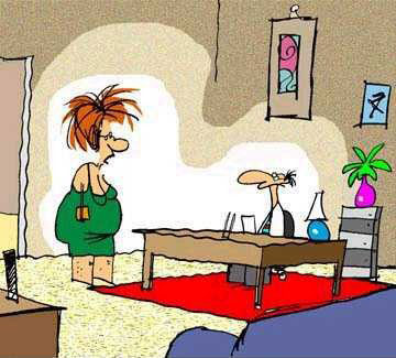man and woman in office