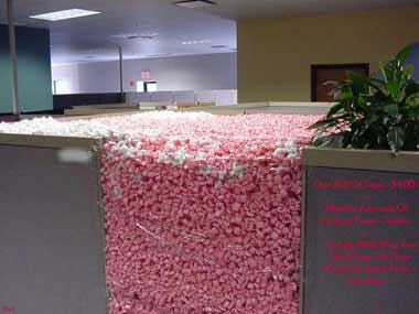 work unit filled with polystyrene 