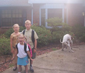 two dogs humping in background