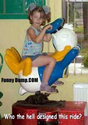 donald duck ride with face round wrong way