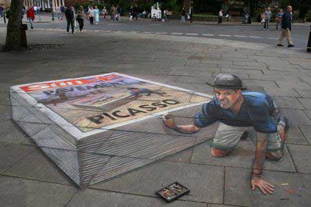 julian beever optical illusion pavement art
