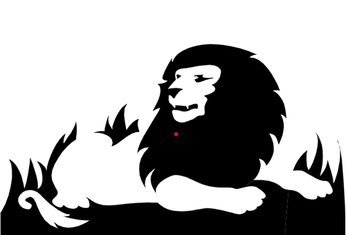 lion with red dot