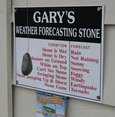 stone over a sign