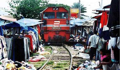 people living right next to train tracks